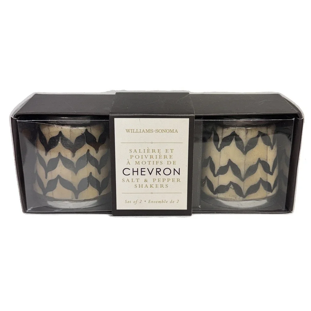 Williams-Sonoma Inlay‎ Chevron Pattern Salt Pepper Shakers